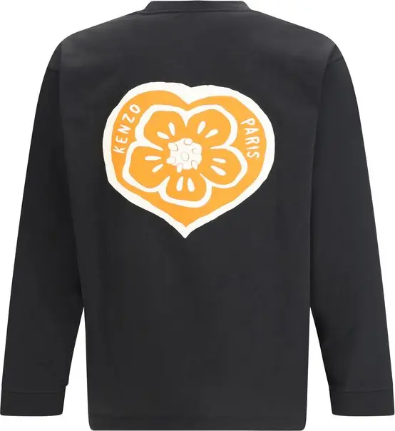 Black Cotton Long Sleeve T-Shirt Kenzo