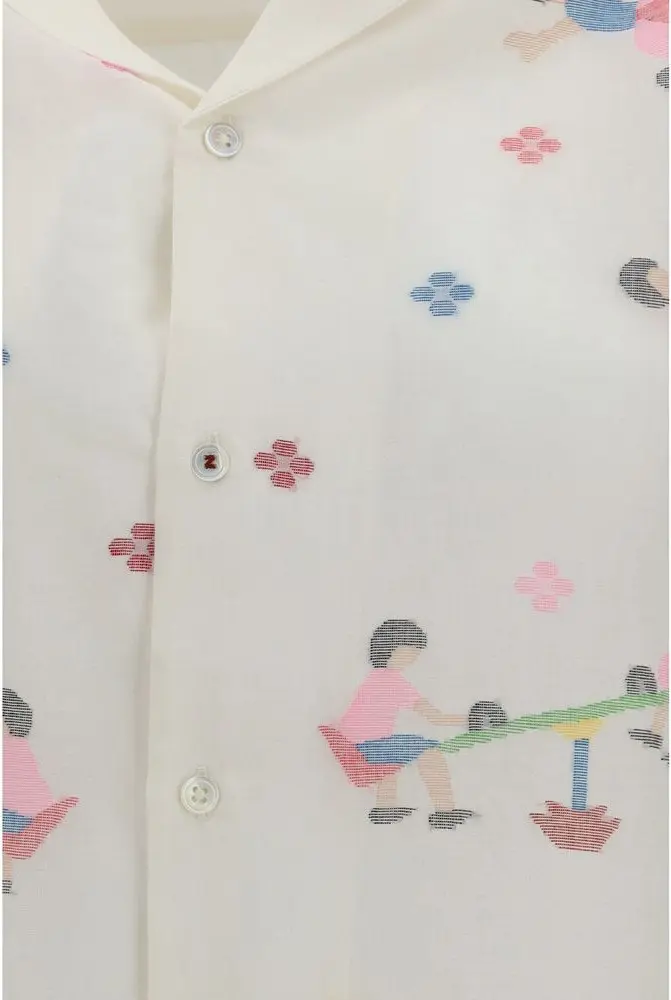 Shirt Baziszt White Cotton Pattern
