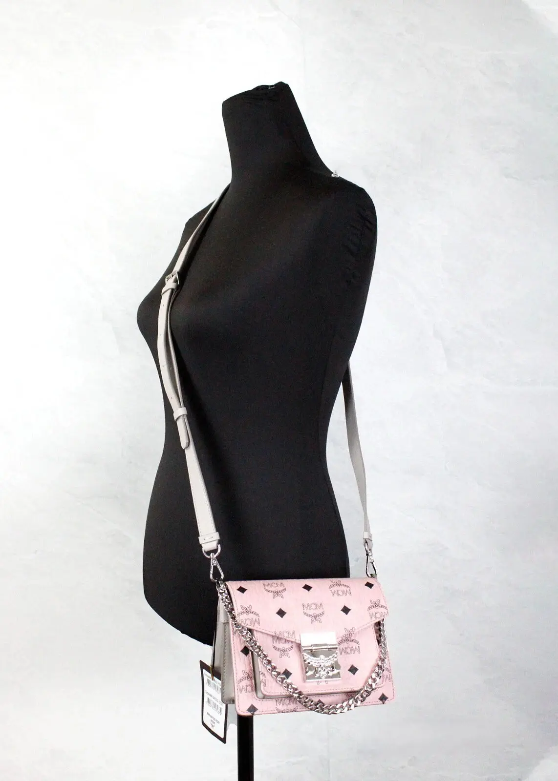Handbag MCM Signature Patricia Leather Mini Flap Lock Crossbody Bag