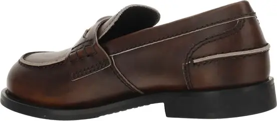 Miu Miu Brown Calf Leather Bos Taurus Slip-On Loafers