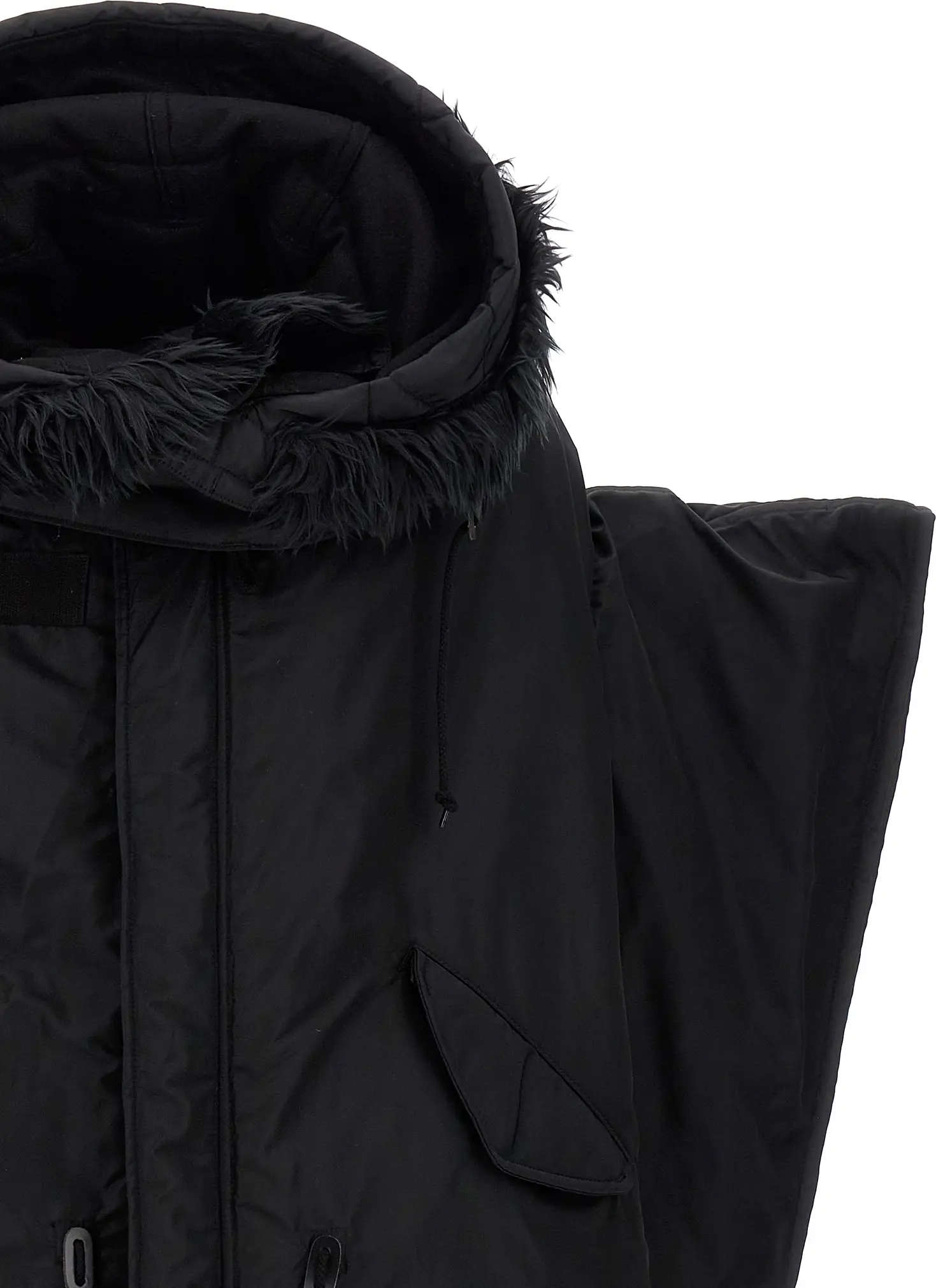 Jacket Junya Watanabe Black Nylon Full-Length Jacket