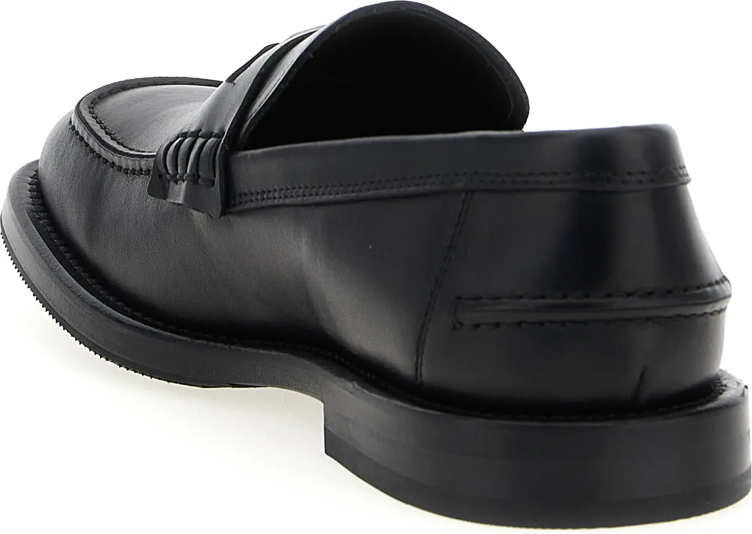 Black Velvet Leather Loafers Moschino