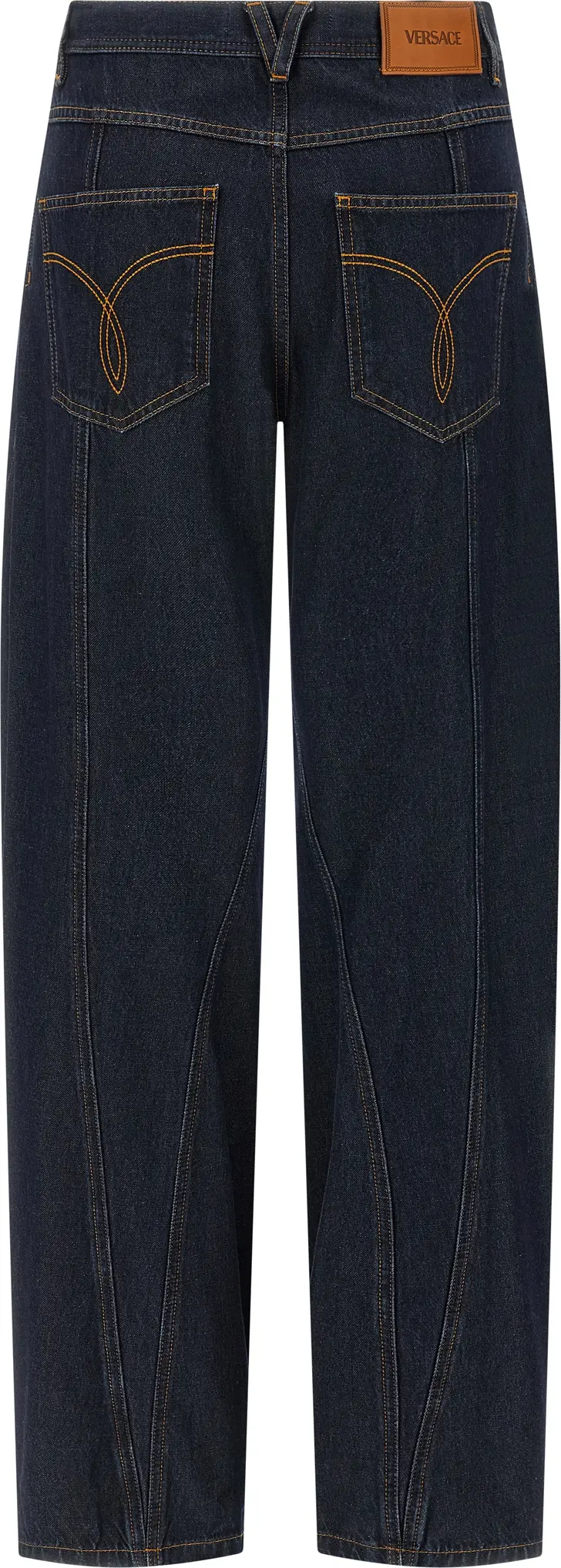 Blue Cotton High-Waisted Jean Versace