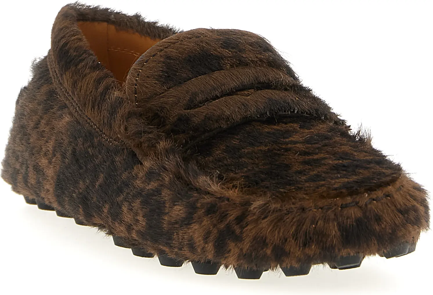 Brown Calfskin Slip-On Loafers Tods