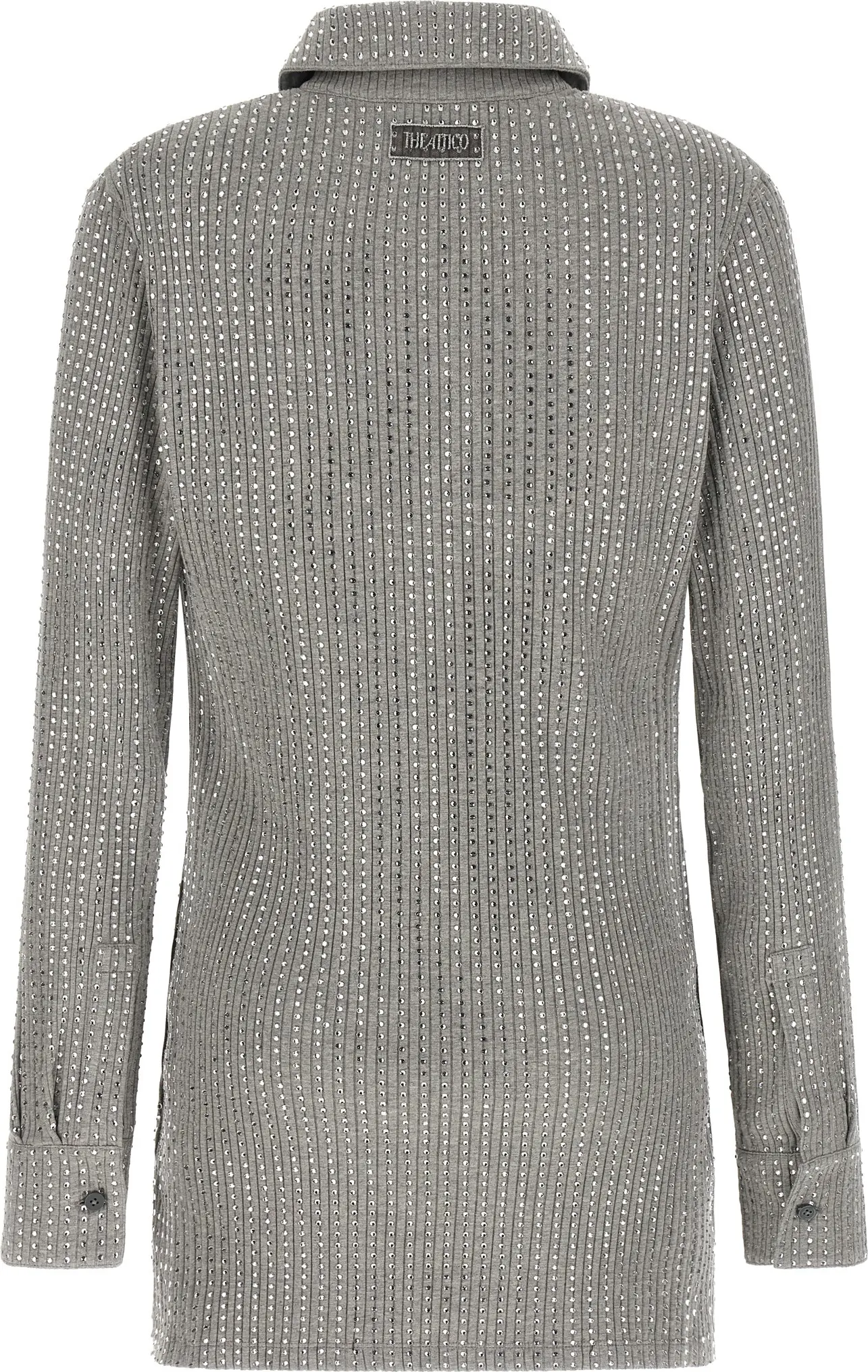 Gray Cotton Short Dress by The Attico