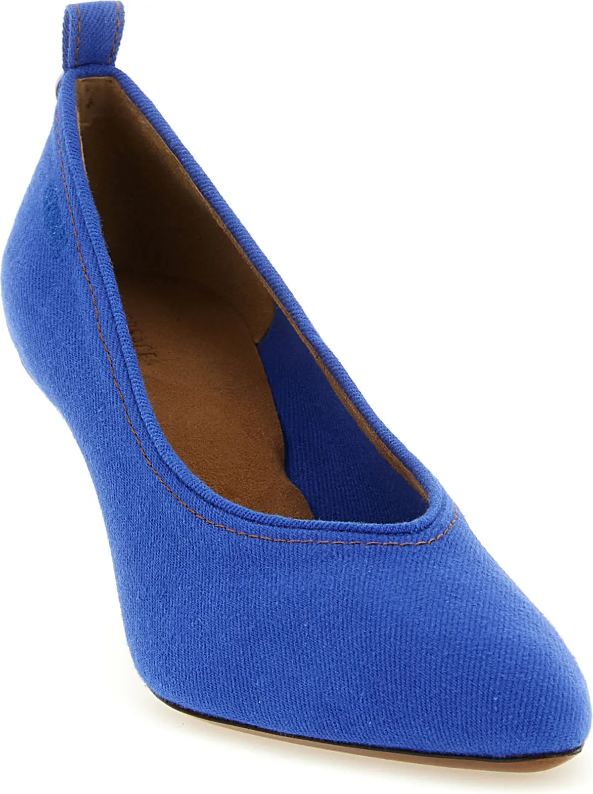 Blaue Pumps mit mittlerem Absatz aus Baumwolle von Versace