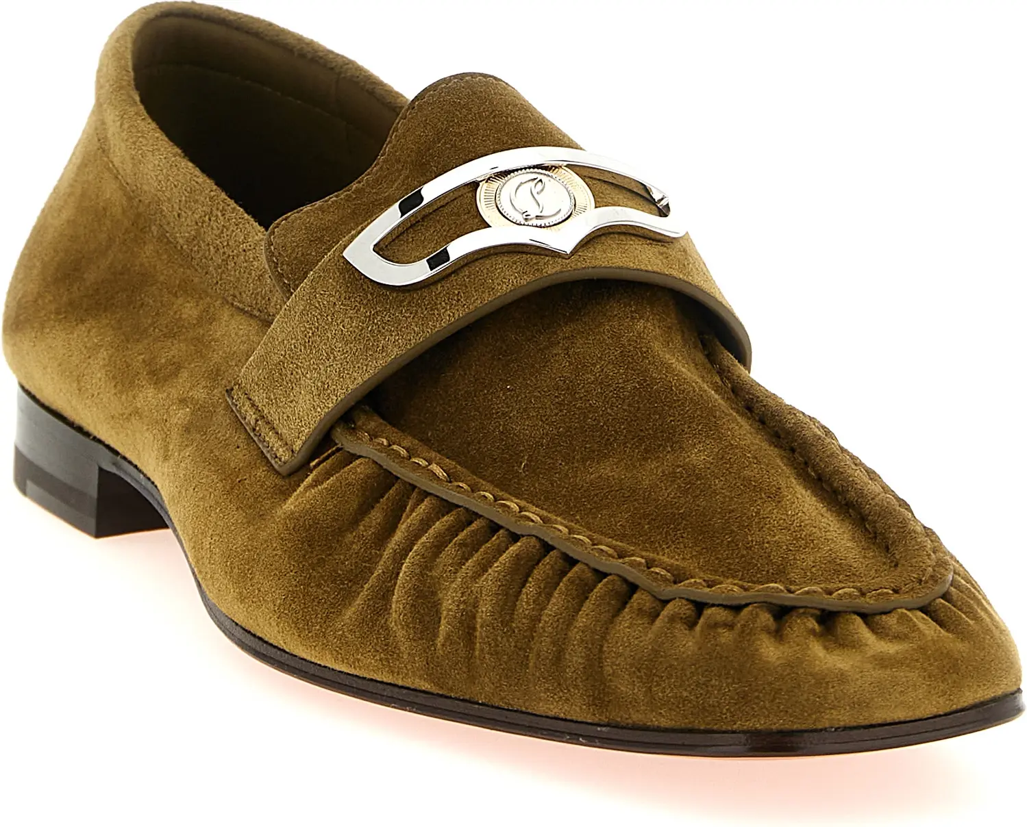 Brown Calfskin Slip-On Loafers Christian Louboutin