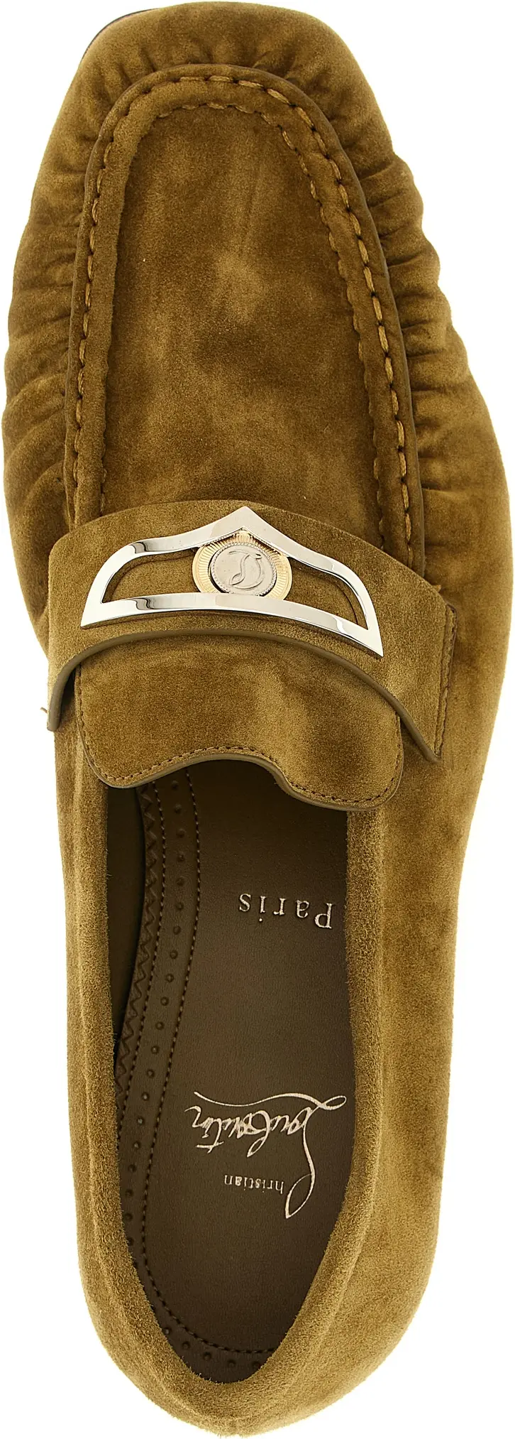 Brown Calfskin Slip-On Loafers Christian Louboutin