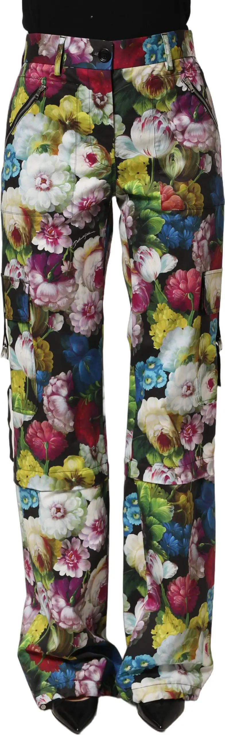 Hose Dolce & Gabbana Bunt Blumenmuster High Waist Weiter Bein