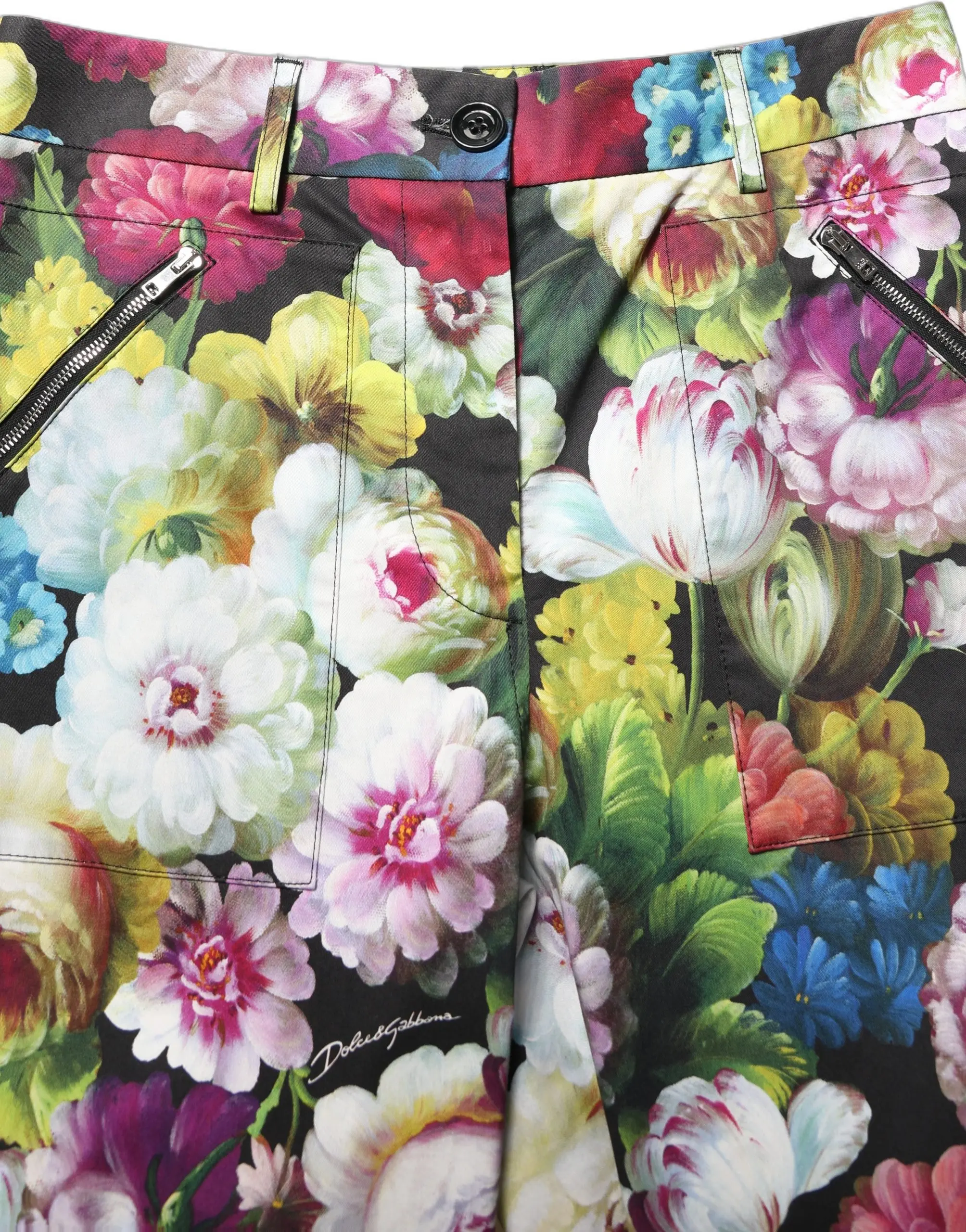 Hose Dolce & Gabbana Bunt Blumenmuster High Waist Weiter Bein