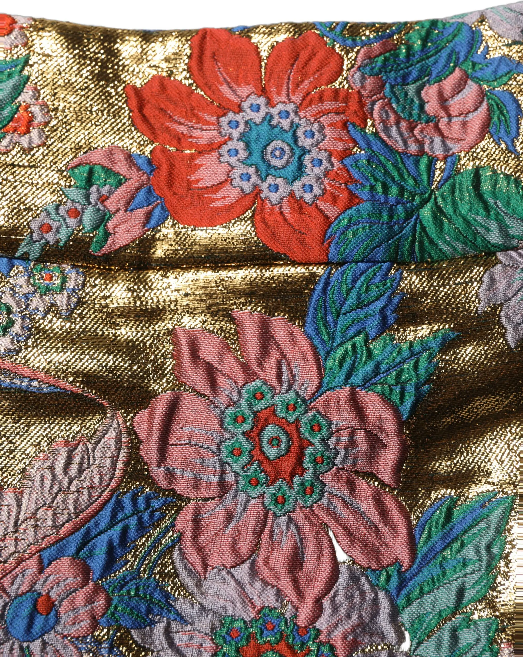 Miniskirt Multicolor Floral Jacquard MidWaist