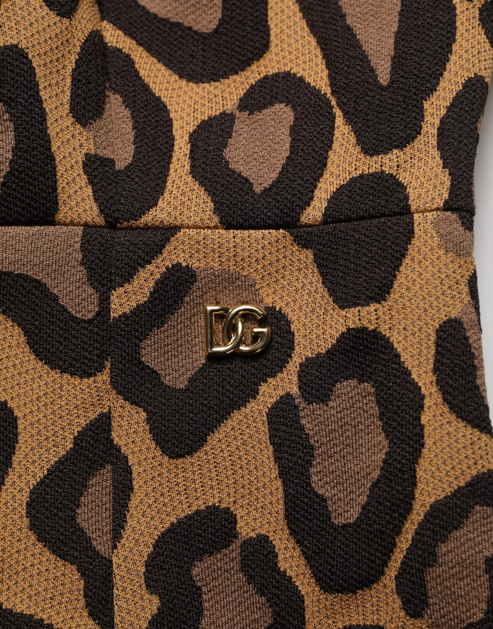 Dress Dolce & Gabbana Brown Leopard Jacquard