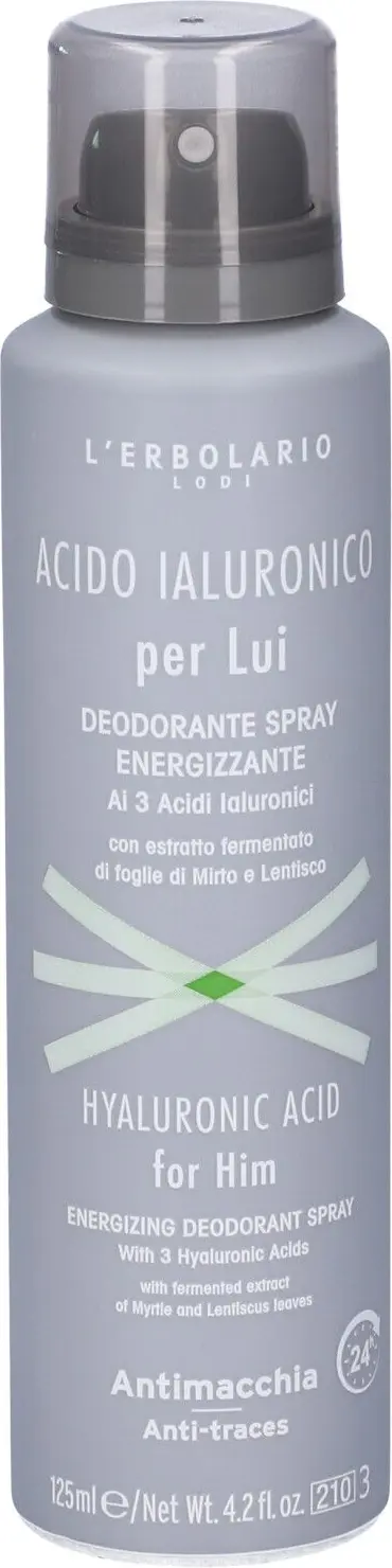 Energizing Deodorant Spray L'Erbolario Hyaluronic Acid For Him