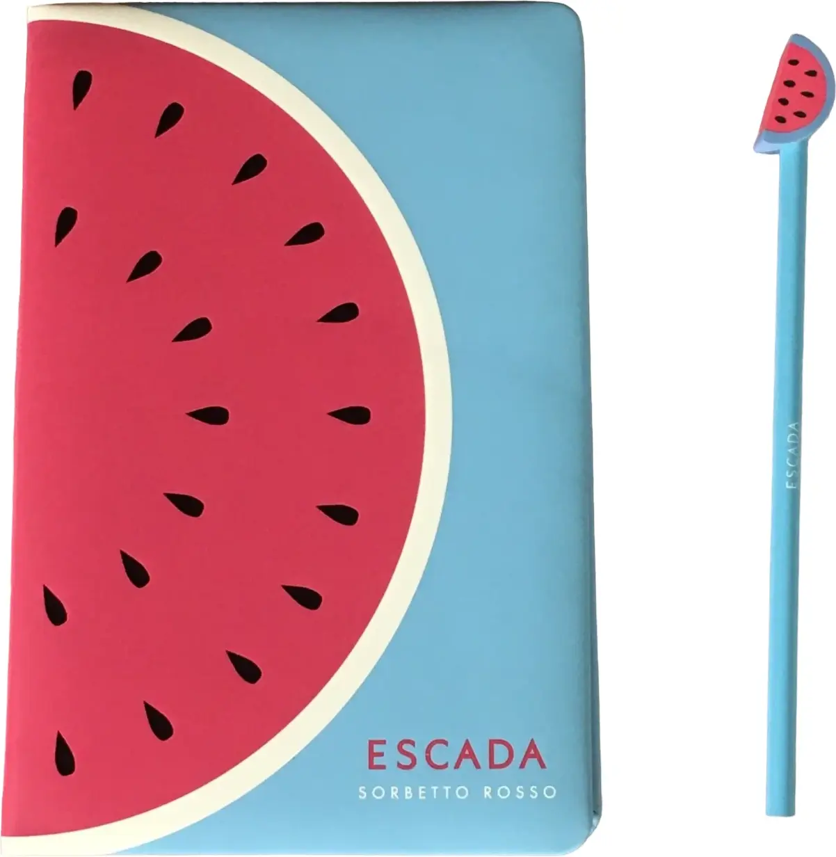 Fragrance Set Escada Summer Limited Edition Sorbetto Rosso Gwp Notebook Blue