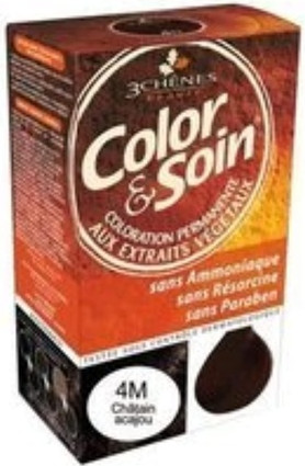Permanent Hair Dye Les 3 Chenes Color & Soin Mahogany Chestnut 4m